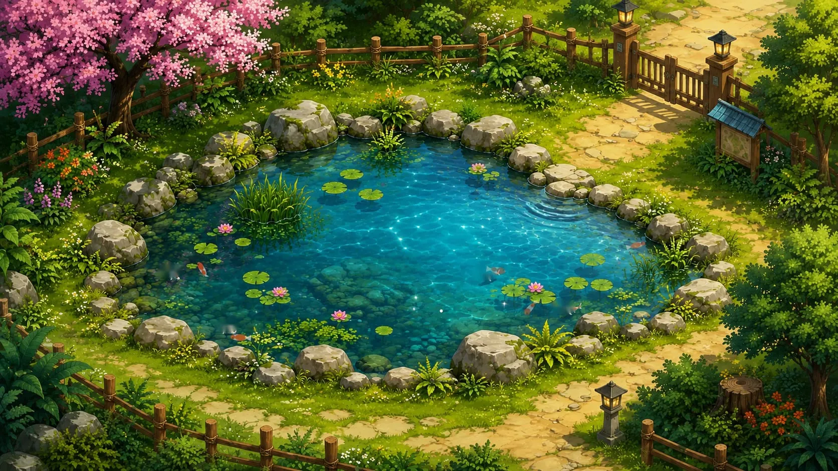 ภาพแมพในเกม Fishbone Cast: บ่อตกปลาริมหมู่บ้าน